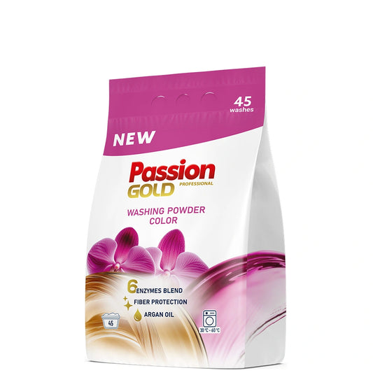 PASSION GOLD Skalbimo milteliai spalvotiems audiniams 2,7 kg - 45 skalbimų