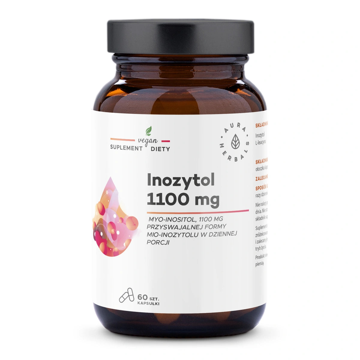 AURA HERBALS Inozytol 1100 mg - maisto papildas kapsulėse (60 vnt.)