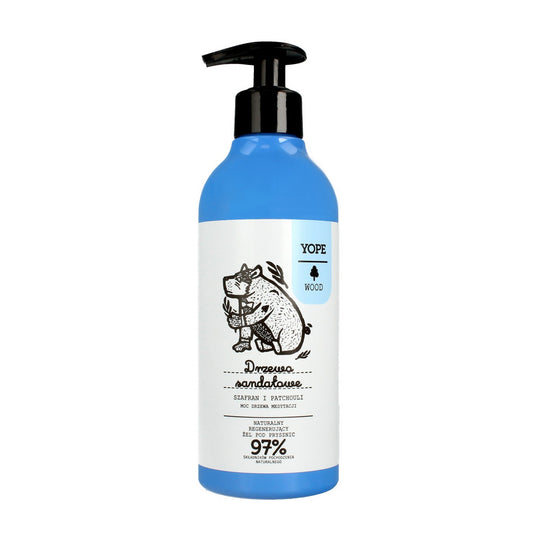 YOPE WOOD Natūralus dušo gelis Sandalmedžio & Šafrano & Patchouli 400ml