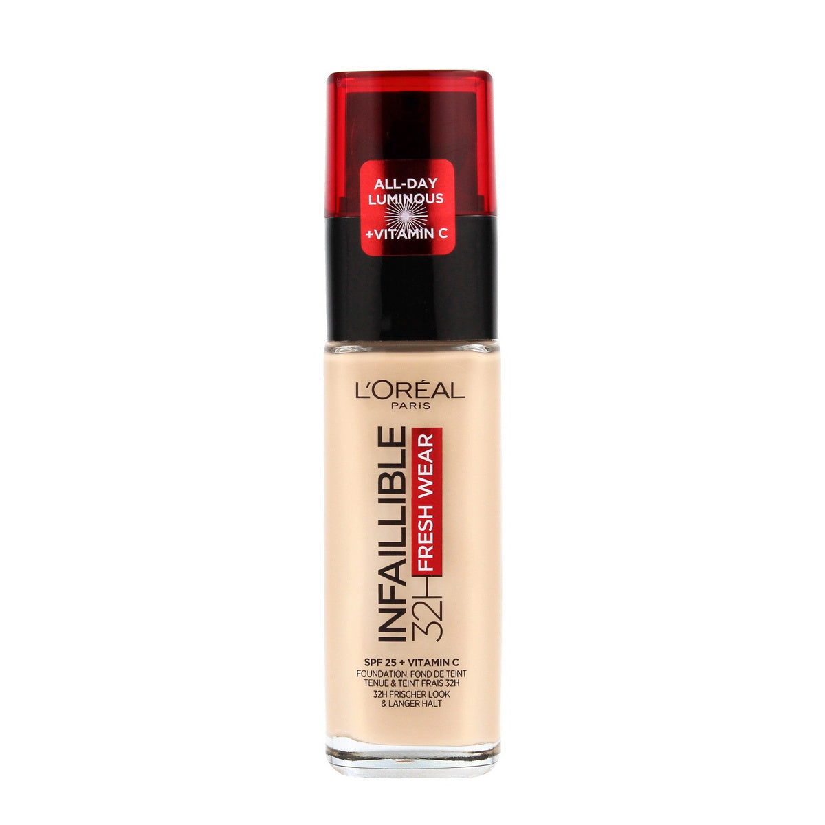 LOREAL Infaillible 32H Fresh Wear Ilgalaikis makiažo pagrindas 125 Natural Beige 30 ml