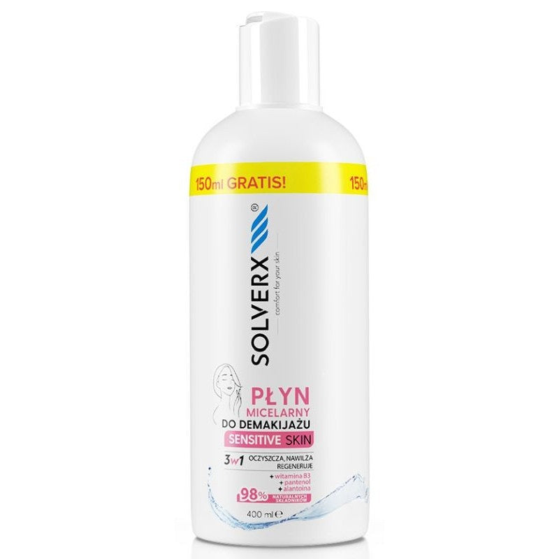 SOLVERX Jautriai odai micelinis valiklis 3w1 400 ml