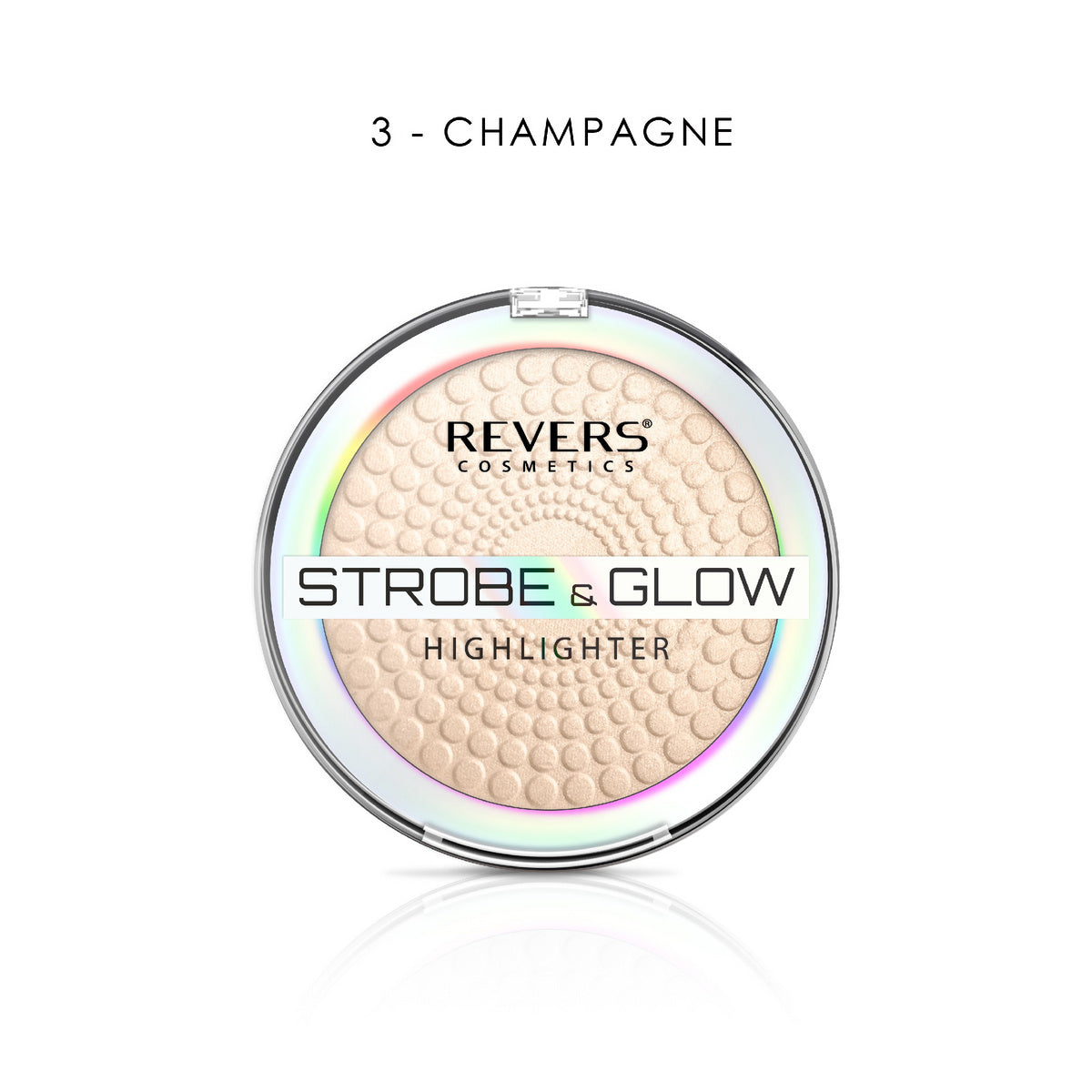 REVERS Švytėjimą suteikiantis pudra STROBE & GLOW HIGHLIGHTER 03 Champagne 8 g