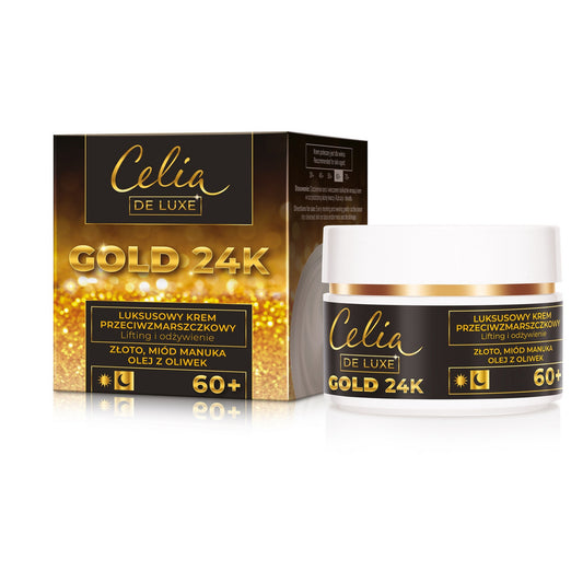 CELIA Gold 24K 60+ Prabangus kremas nuo raukšlių - pakeliamasis ir maitinantis 50 ml