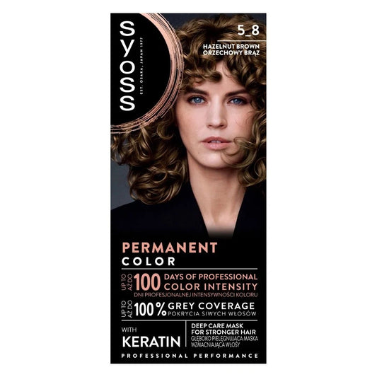 SYOSS Permanent Color Plaukų dažai 5_8 Riešutų rudas