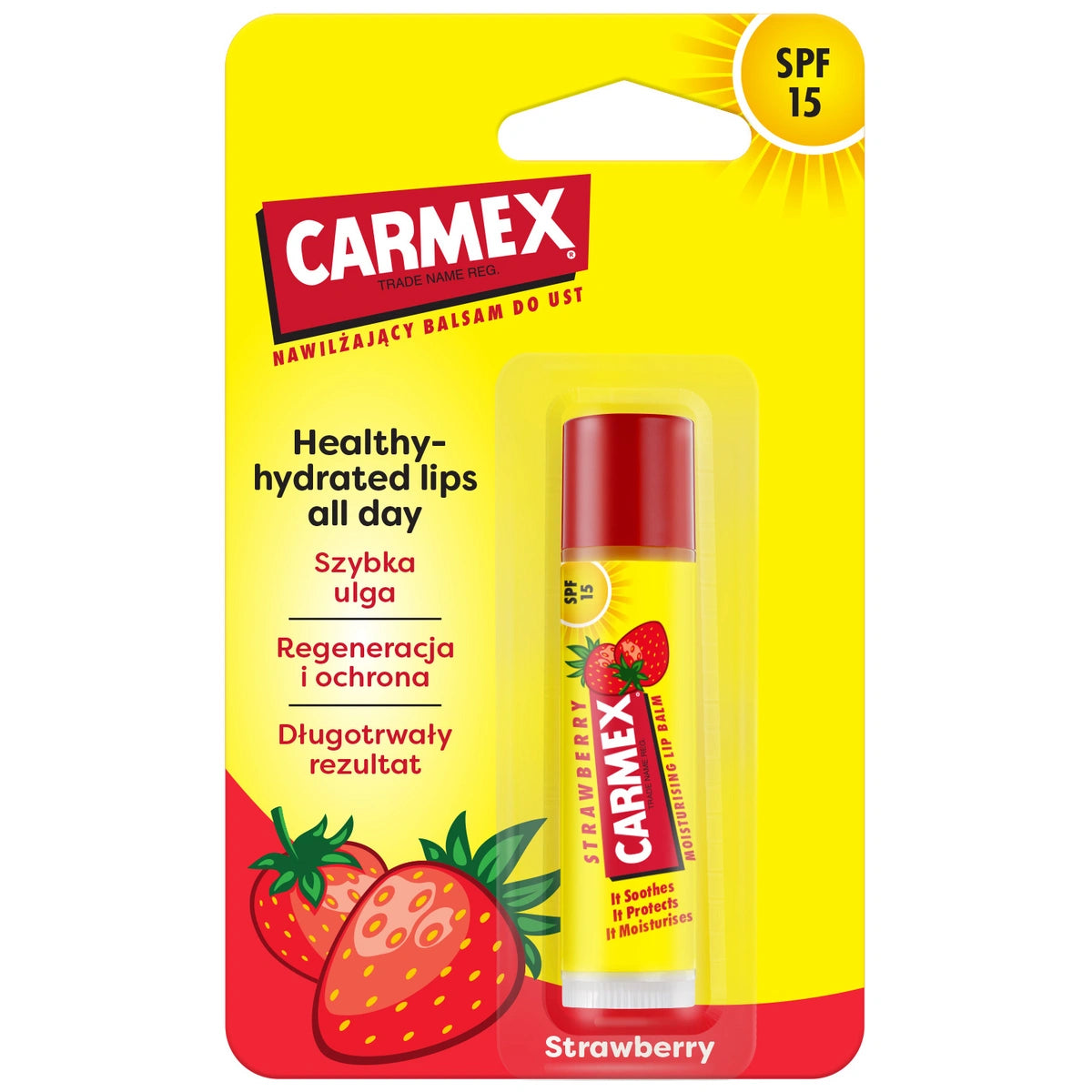 CARMEX Apsauginis lūpų balzamas Strawberry SPF 15 4,25 g