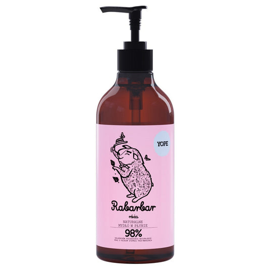 YOPE Skystas muilas RABARBARAS ir ROŽĖ 500ml