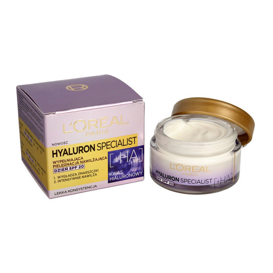 LOREAL Hyaluron Specialist Drėkinamasis kremas, glotninantis raukšles SPF20 dienai 50 ml