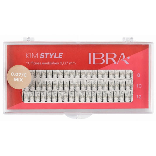 IBRA Pluošteliai blakstienoms KIM STYLE 0.07/C - Mix (8,10,12mm) 1vnt.