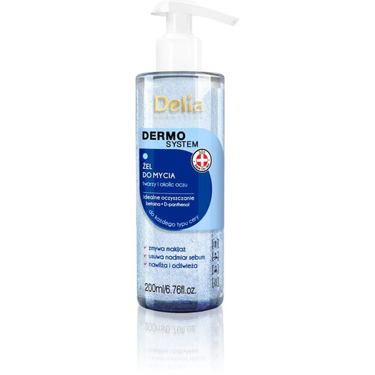DELIA COSMETICS DERMO Veido ir akių valymo gelis 200 ml