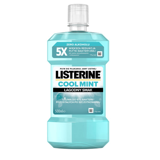 LISTERINE Burnos skalavimo skystis Cool Mint - Švelnus skonis 500 ml