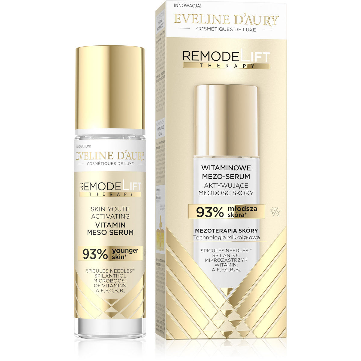 EVELINE D'AURY Remodelift Therapy Kofeinowy Mezo-Krem 3w1 po akimis ir ant vokų 15 ml