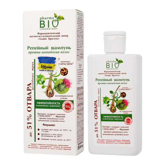 Bio Pharma Laboratory Bio Šampūnas prieš plaukų slinkimą su lopūno ekstraktu PB 200ml