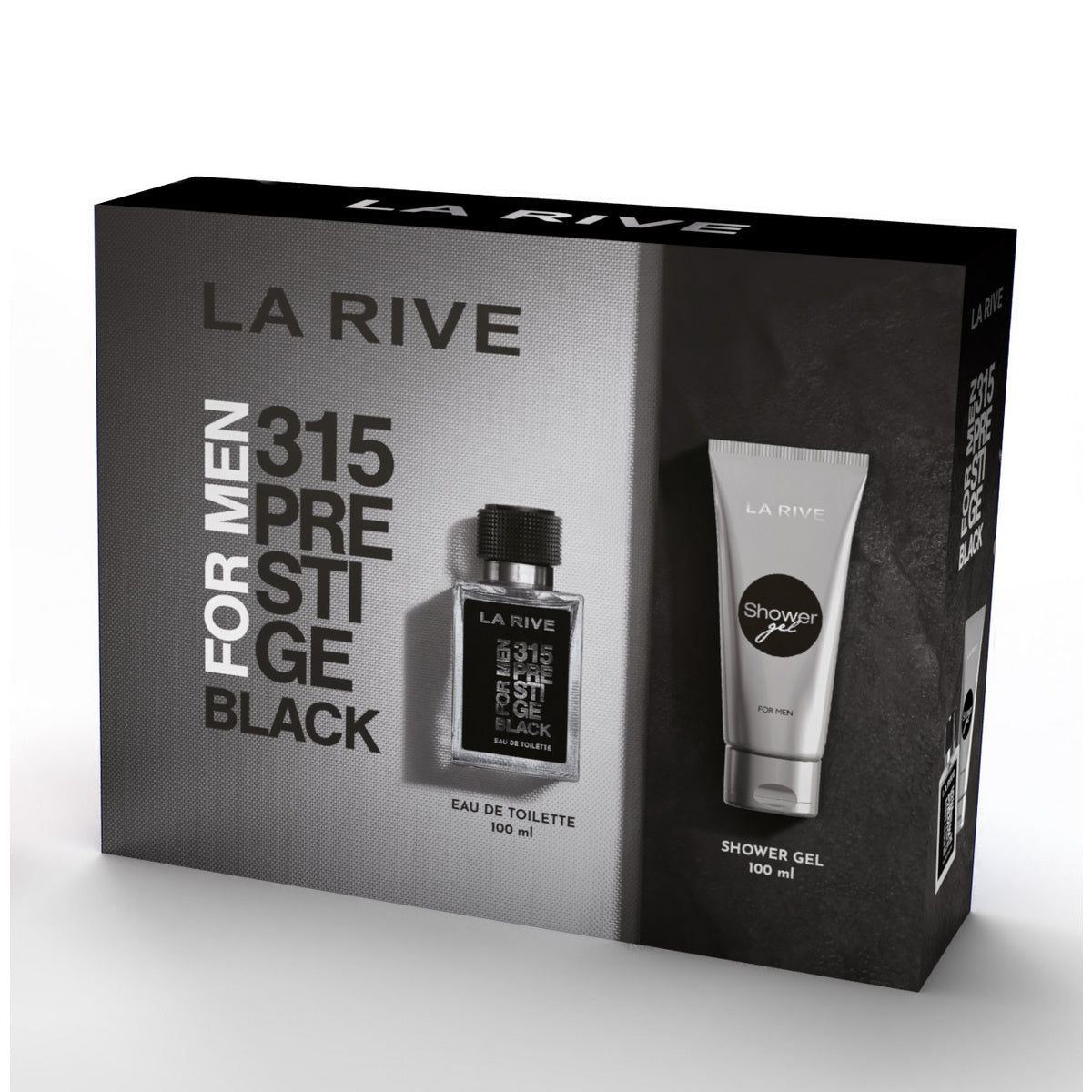LA RIVE Dovanų rinkinys 315 Prestige Black Vyrams (tualetinis vanduo 100 ml + dušo gelis 100 ml)