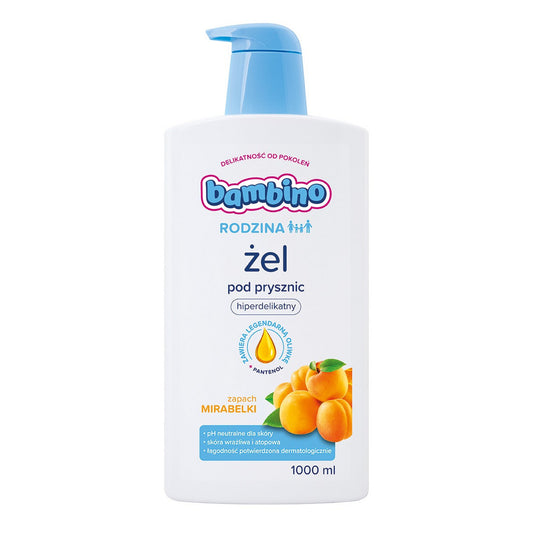 BAMBINO Rodzina Hiperdelikatnus dušo gelis su mirabelių kvapu 1000 ml