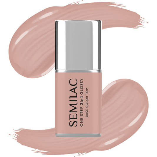 SEMILAC One Step Glossy 3in1 Hibridinis nagų lakas S210 French Beige 7 ml