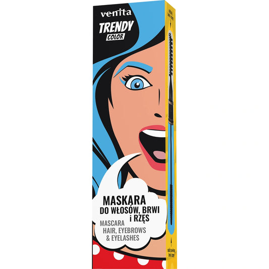 VENITA Trendy Blakstienų, Antakių ir Plaukų Tušas 3in1 nr.35 Azure Blue 13 g