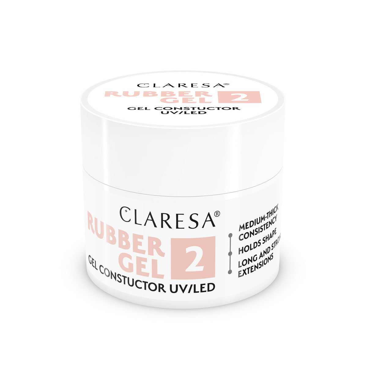 CLARESA Rubber Gel Gelis nagų statybai ir ilginti 02 - 45 g