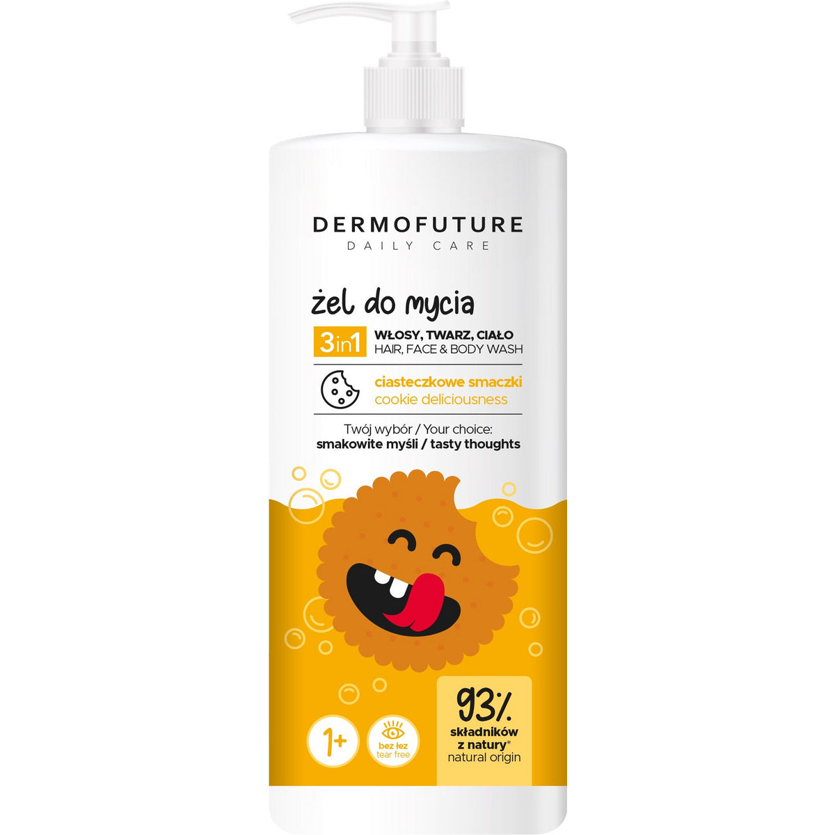 Dermofuture Daily Care Kids Gelis 3in1 veido, kūno ir plaukų prausimui Keksiukų Skoniai 500ml