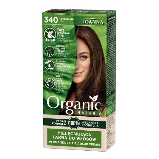 JOANNA Organic Naturia Prižiūrinti plaukų dažai nr. 340 Arbatos