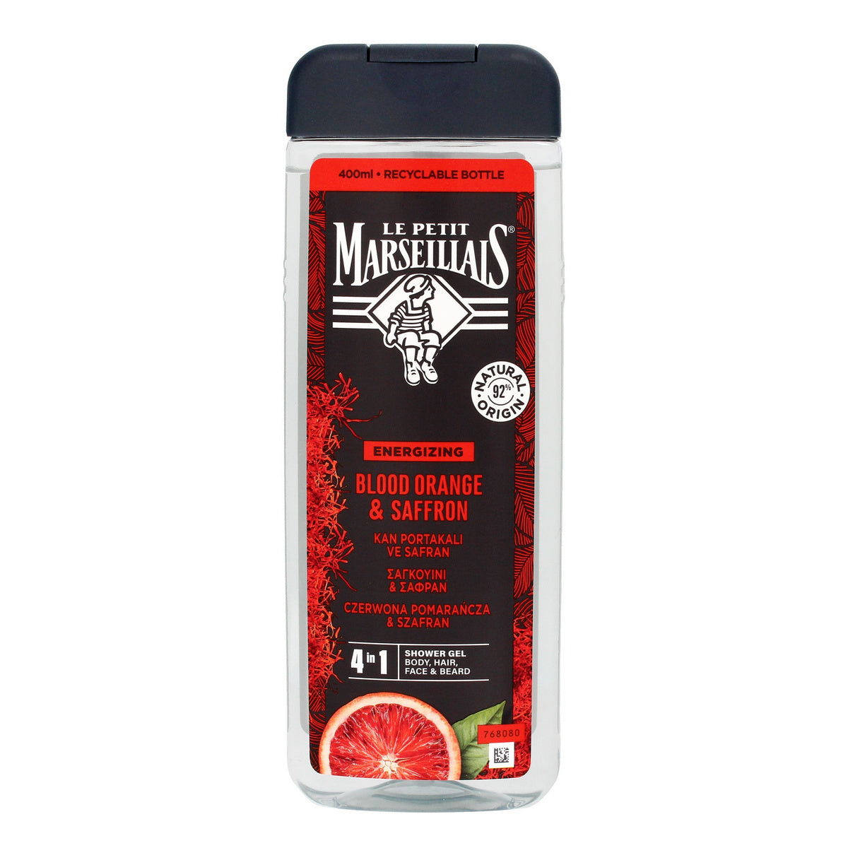 Le Petit Marseillais Dušo gelis 4in1 vyrams Raudonoji apelsinas & Šafrano 400ml