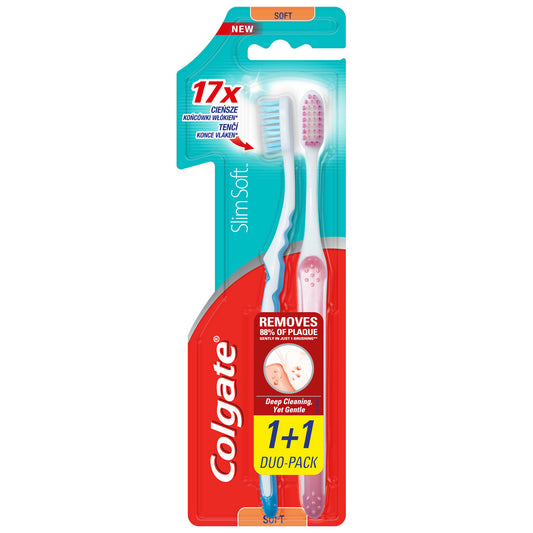COLGATE Slim Soft Advanced Dantų šepetėlis Duopack 1 vnt. - 2 vnt.