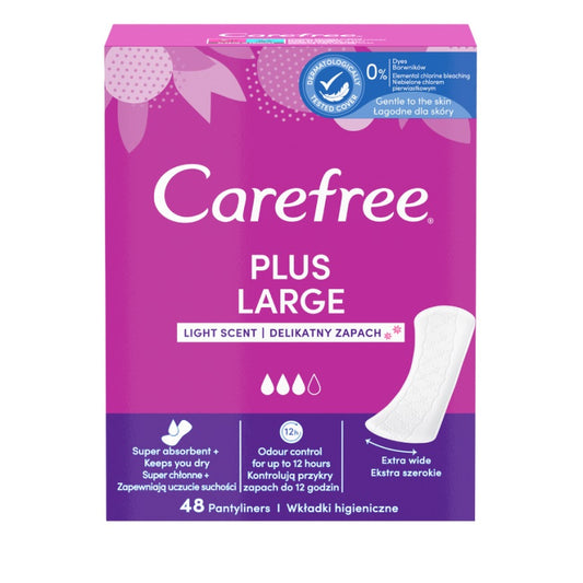 JOHNSON CAREFREE Plus Large Light Scent higieninės pagalvėlės