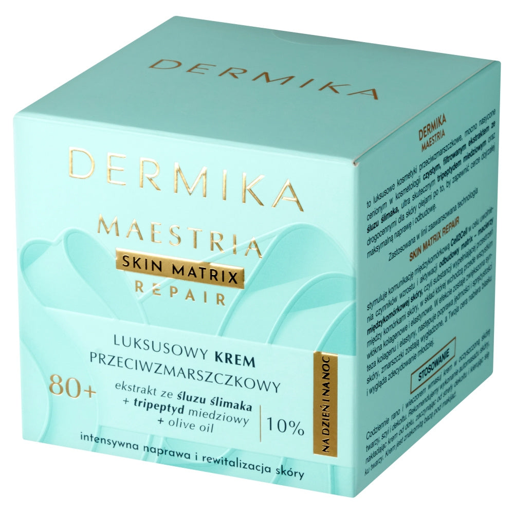 DERMIKA Maestria Skin Matrix Repair Prabangus Kremas Priešraukšlėms 80+ su Šliužo Ištrauka (10%) Dienai ir Nakčiai 50ml