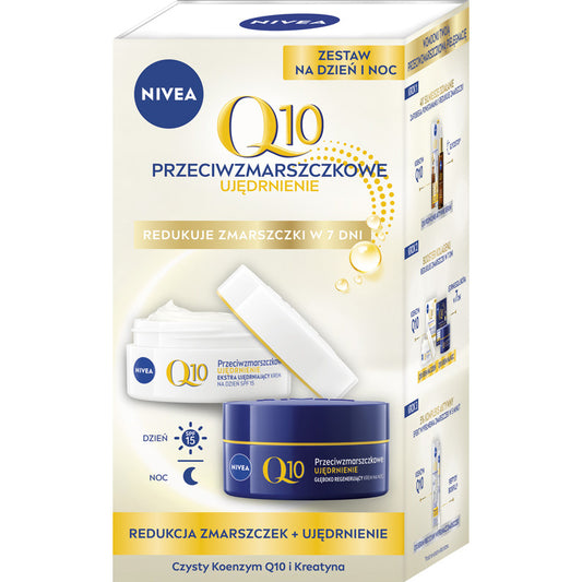 NIVEA Q10 Priešraukšlinis Stangrinantis DUO Dieninis kremas 50ml + Naktinis kremas 50ml