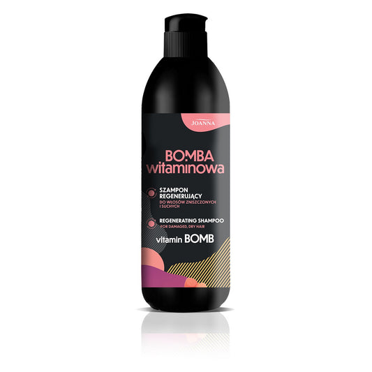 JOANNA Vitaminų bomba Regeneruojantis šampūnas sausiems ir pažeistiems plaukams 500 ml