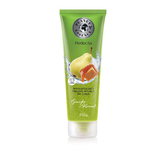 PERFECTA Planet Essence Lygiuojantis valomasis šveitiklis Kriaušė ir Karamele 250 g