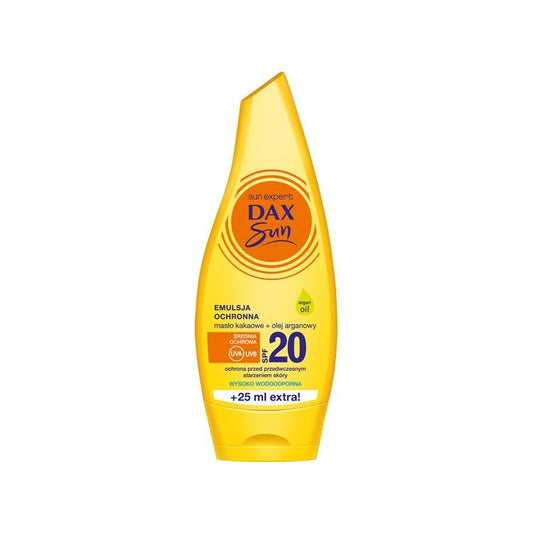 Dax Sun Apsauginė emulsija įdegio su kakavos sviestu ir argano aliejumi SPF20 175ml