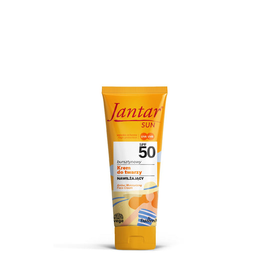 JANTAR Sun Gintarinis drėkinamasis kremas SPF 50 veidui 50 ml