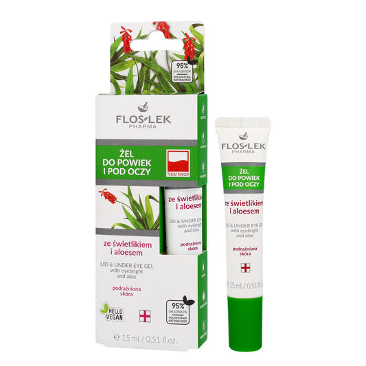 FLOSLEK Akys Gelis vokams ir paakiams su šviesiukais ir alavijais 15 ml