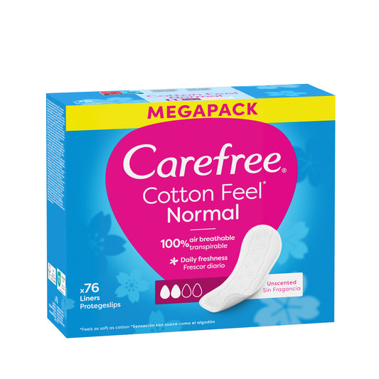 CAREFREE Cotton Feel Higieninės servetėlės be kvapo - normal
