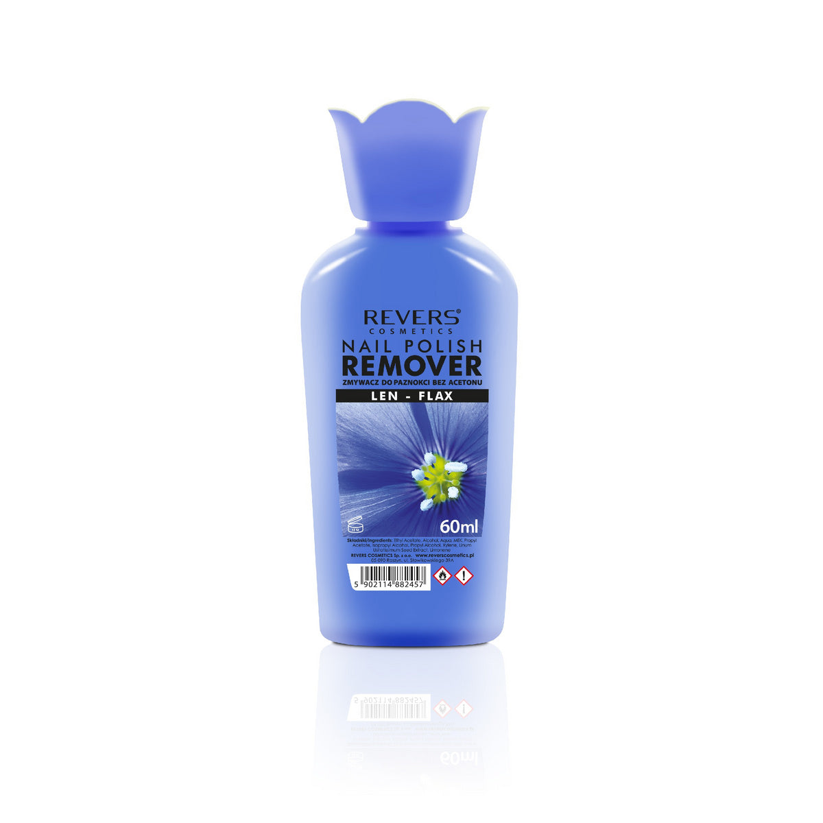 REVERS Nagų valiklis be acetono - Len 60ml