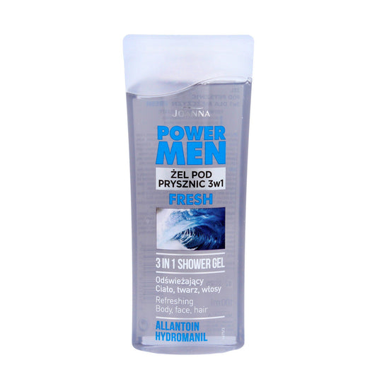 JOANNA Power Men 3w1 Fresh dušo gelis - Alantoinas ir Hydromanil