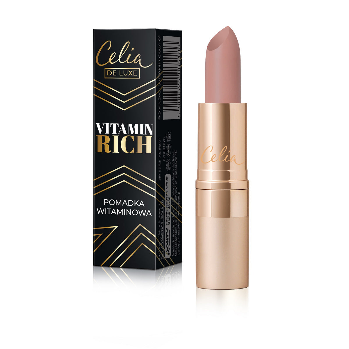 Celia De Luxe Drėkinanti lūpų dažų Vitamin Rich nr 01 3.5g