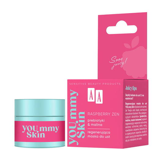 AA YOU.mmy Skin Aviečių Zen Regeneruojanti Lūpų Kaukė Prebiotikai & Avietė 10 g