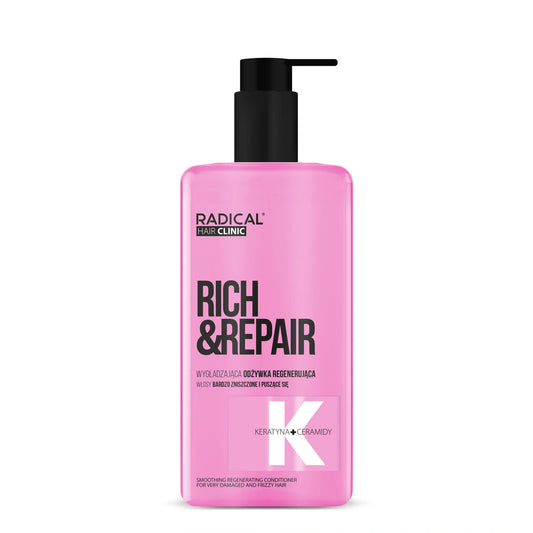 RADICAL HAIR CLINIC Rich & Repair Glotninanti regeneruojanti priemonė labai pažeistiems ir garbanotiems plaukams 260 ml