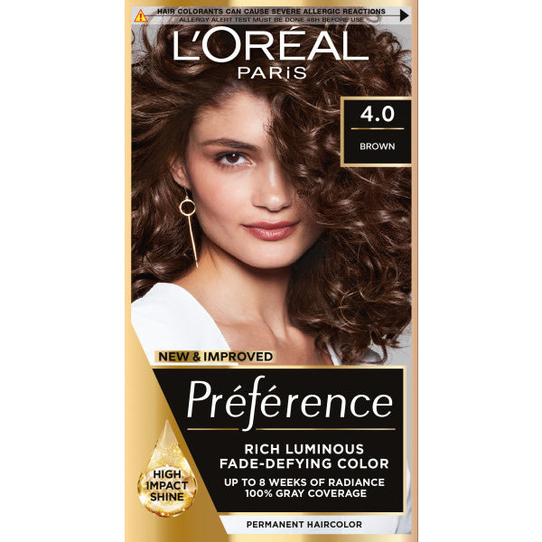 LOREAL Preference Plaukų dažai 4 - Rudas 1 vnt.
