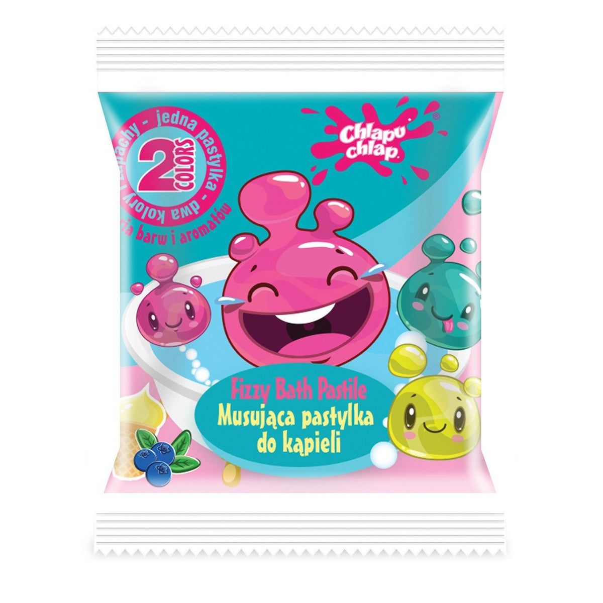 CHLAPU CHLAP Dviejų spalvų putojanti vonios tabletė - uogų ir vanilinių ledų