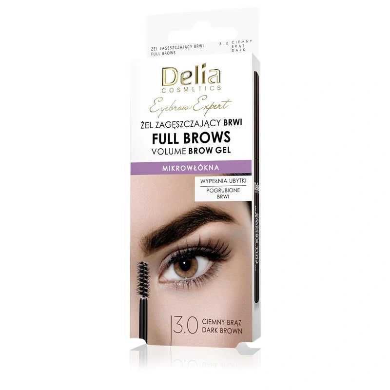 DELIA Eyebrow Expert Tankinantis antakių gelis - Full Brow 3.0 ruda 7 ml