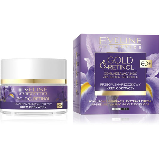 EVELINE Gold & Retinol Priešraukšlinis maitinamasis kremas 60+ dienai/nakčiai 50 ml