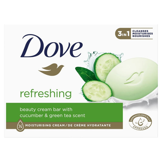 DOVE Atgaivinančio drėkinamojo muilo kubelis 3in1 Agurkas & Žalioji arbata 90 g