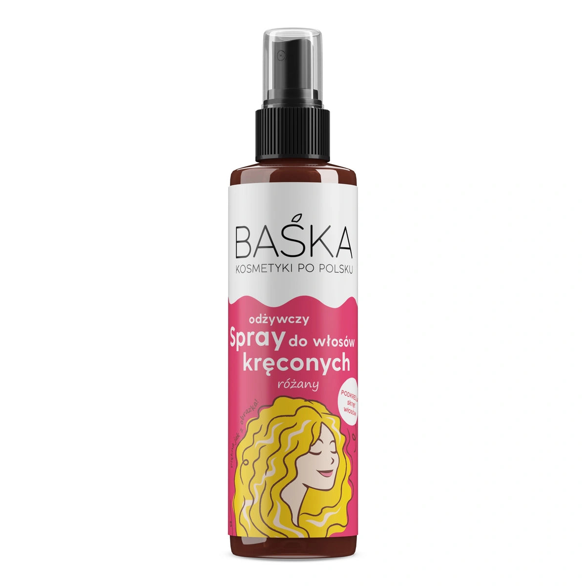 BAŚKA Maistingas purškiklis garbanotiems plaukams - rožinis 200 ml