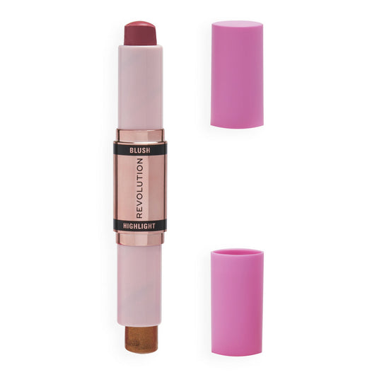 REVOLUTION Blush & Highlight Stick Skaistalai ir Švytėjimo Pieštukas Flushing Pink 4.3g
