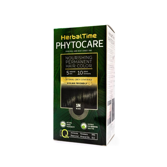 HERBAL TIME Phytocare Natūralių plaukų dažų spalva 1N Juoda
