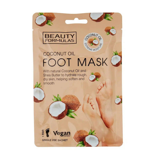 BEAUTY FORMULAS Pėdų kaukė su kokosų aliejumi - 1 pora