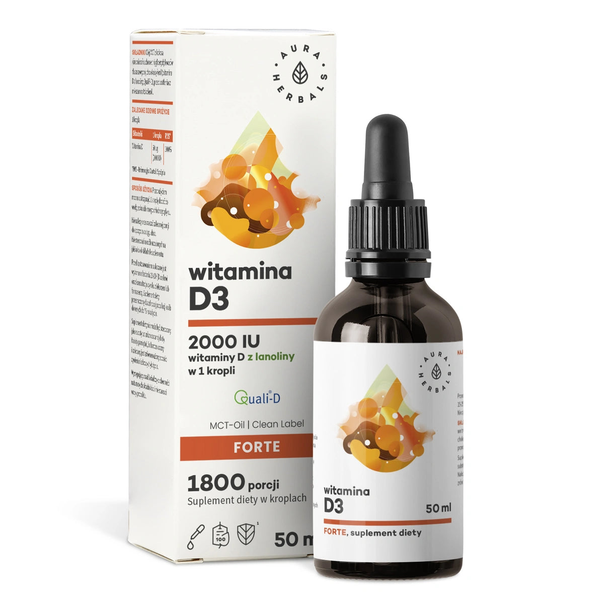 AURA HERBALS Vitamin D3 Forte 2000 lašai 50 ml