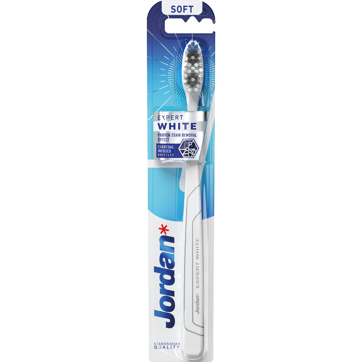 Jordan dantų šepetėlis Expert White - minkštas - mišrių spalvų 1vnt